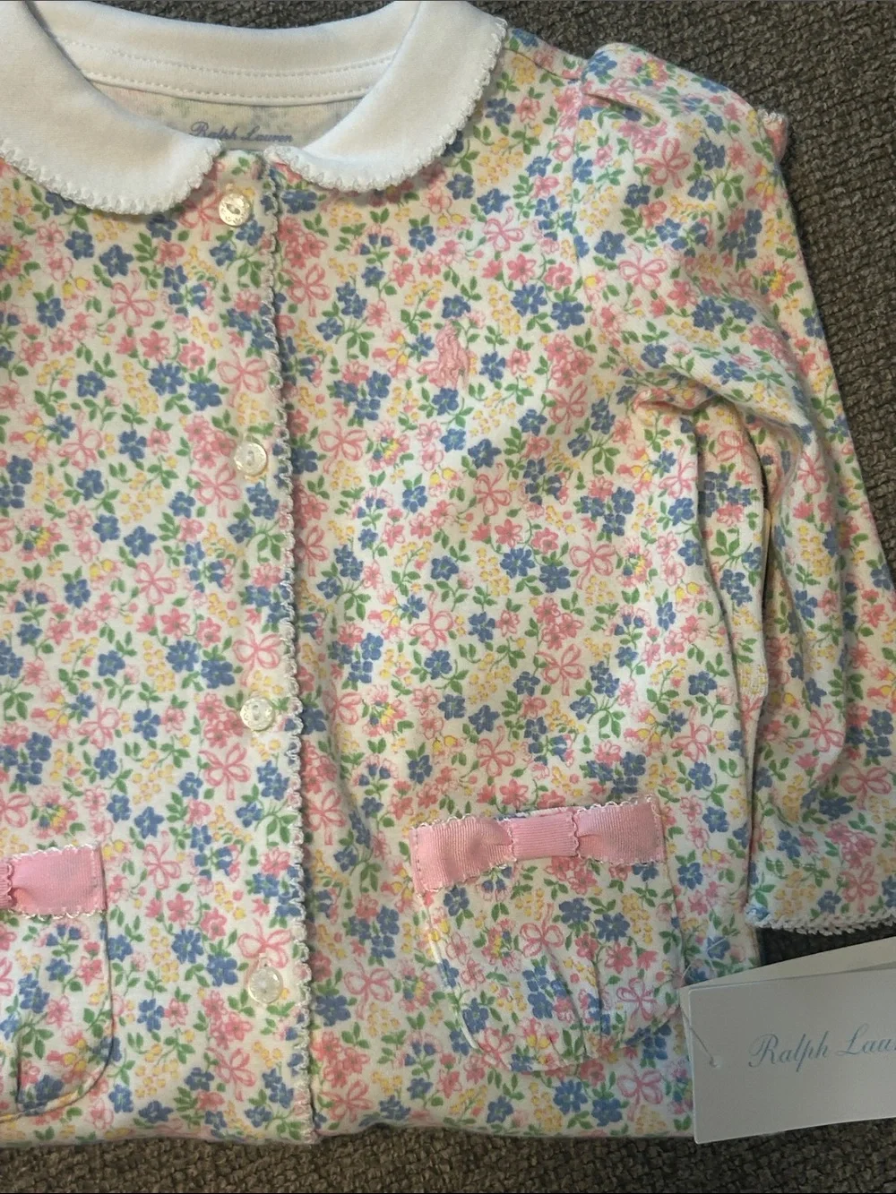 Polo by Ralph Lauren Baby Floral One-Piece in Pink, Blue & White50%OFF SEND OFFE